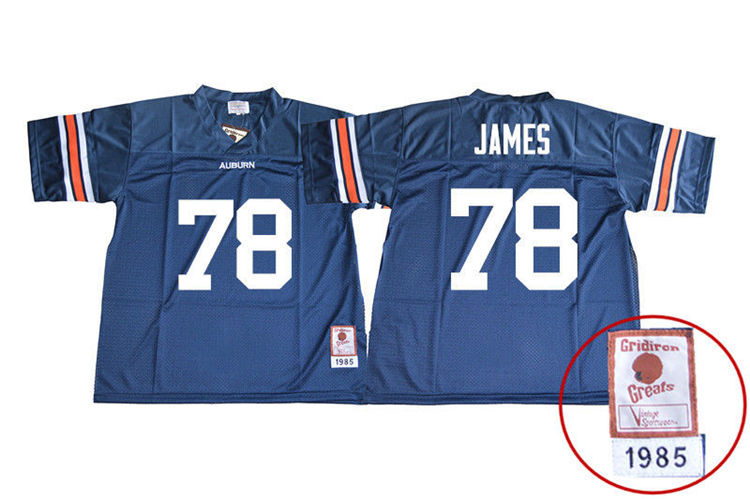 Youth Auburn Tigers #78 Darius James 1985 Throwback Navy College Stitched Football Jersey